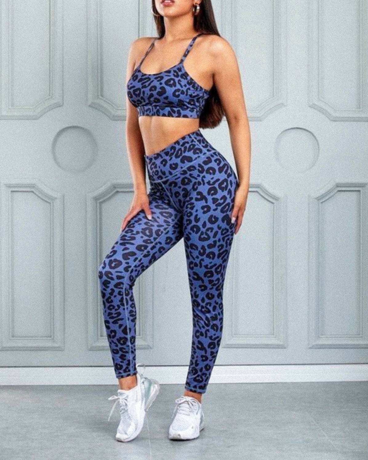 Leopard Blue Leggings