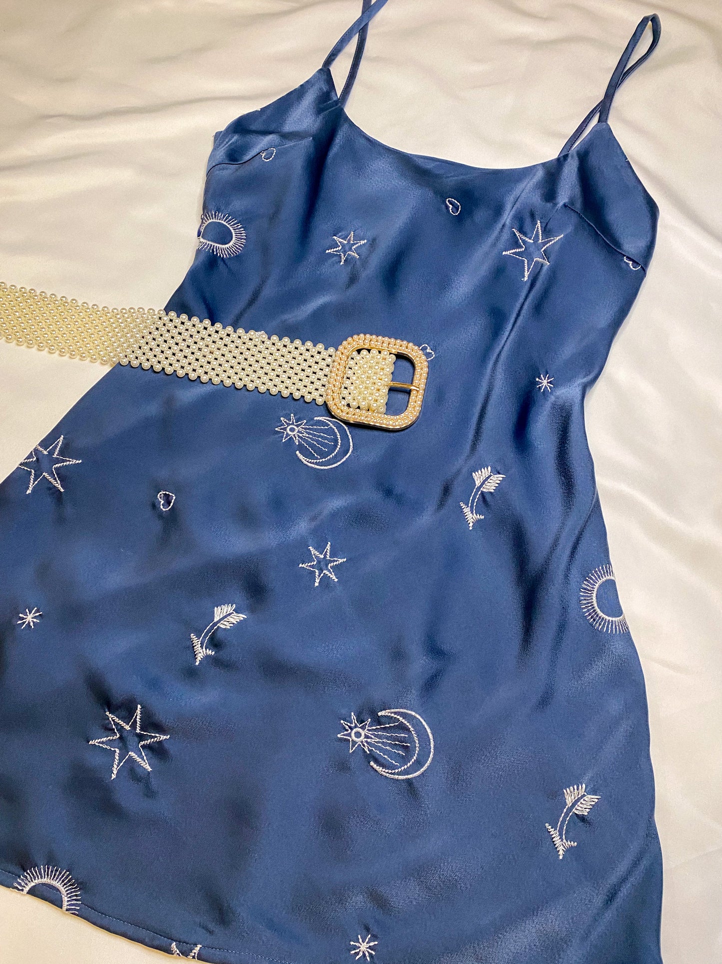 Indigo Embroidered Dress