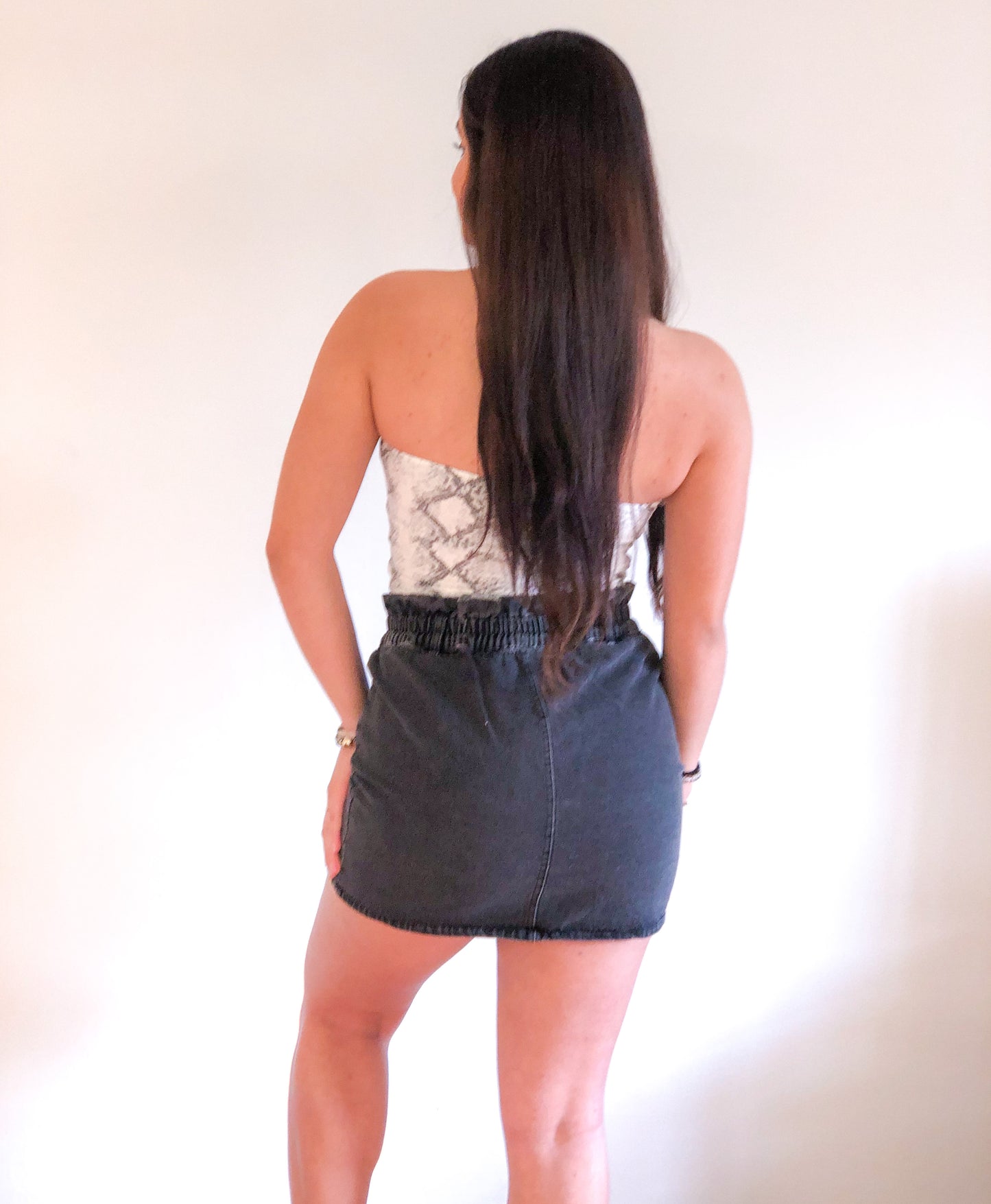 Washed Denim Skirt