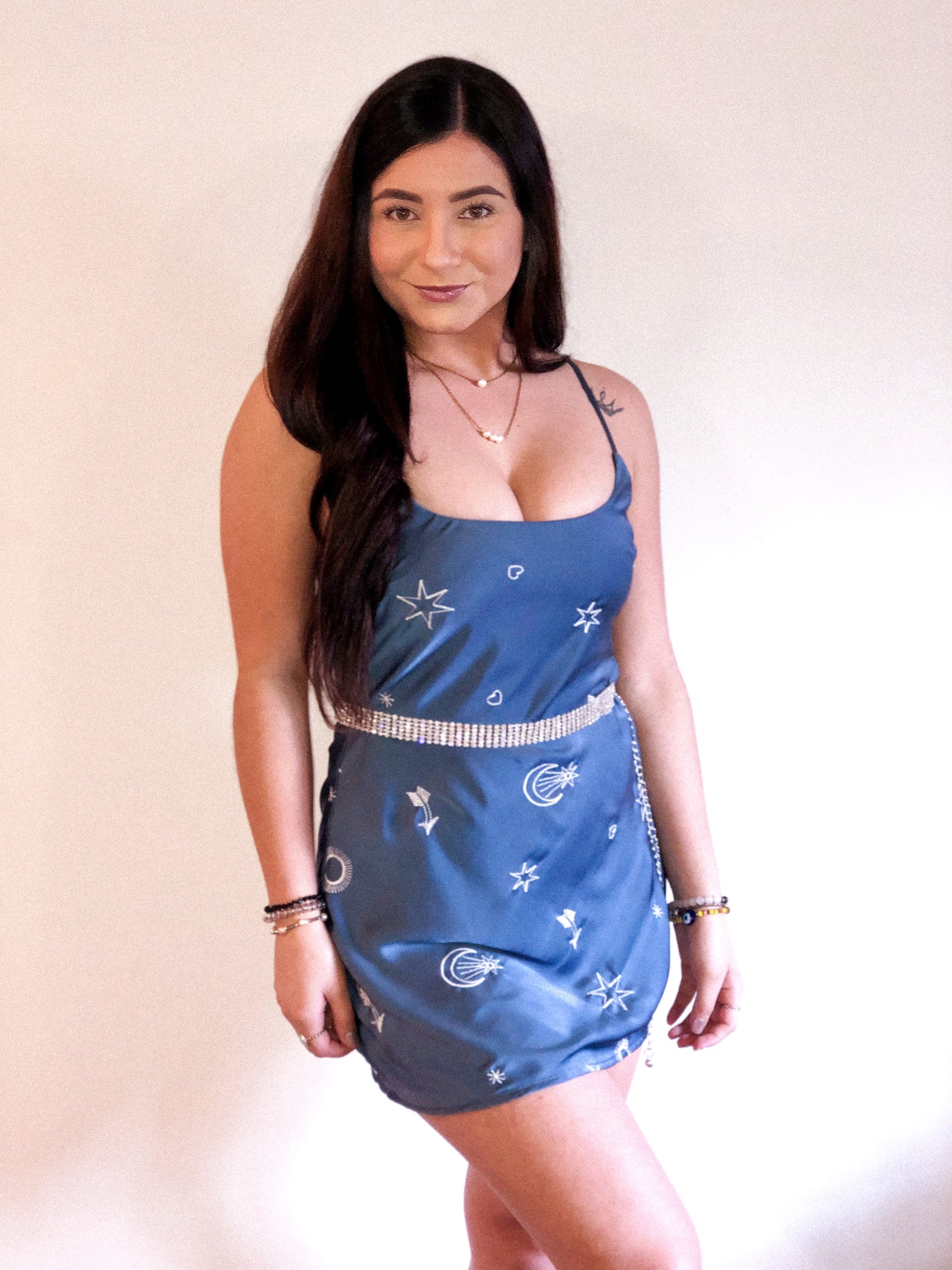 Indigo Embroidered Dress